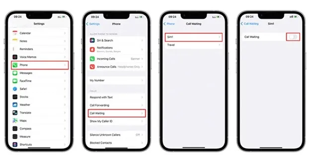 انتظار تماس آیفون